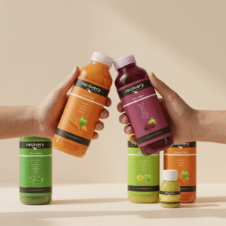 Cold pressed juice cleanse for two with daily juices and wellness shots, delivered frozen across the UK