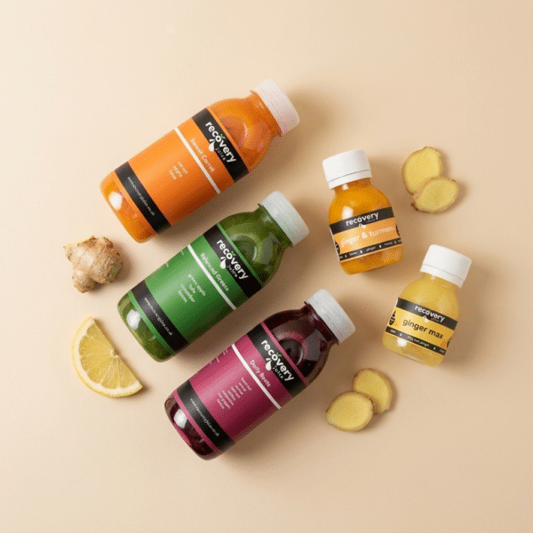 Starter Juice and Shot Box, seven juices and seven shots