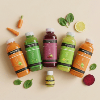 Signature juice cleanse program with cold pressed juices and daily wellness shots
