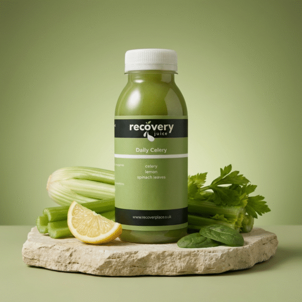 Daily Celery Juice, cold-pressed 99% celery with lemon