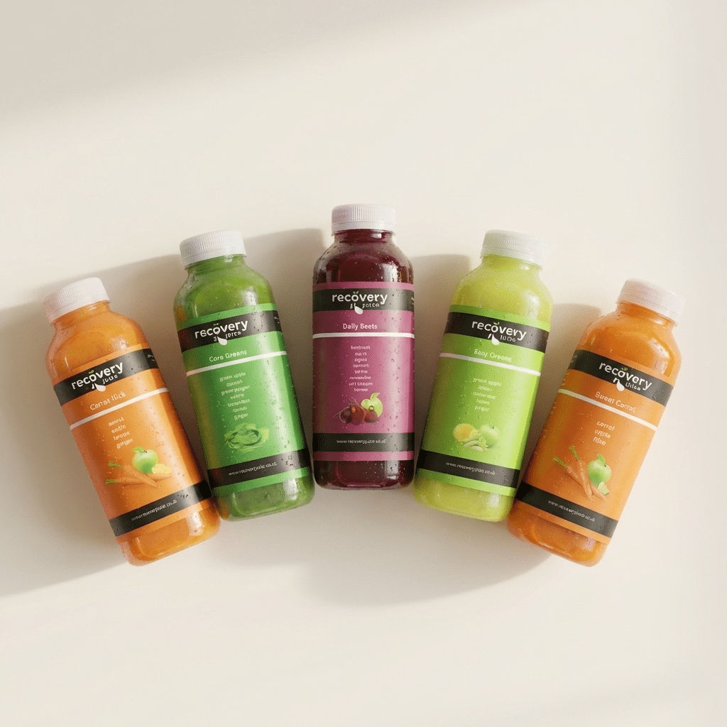 Cold-pressed juice bottles variety selection for daily nutrition and juice quiz UK