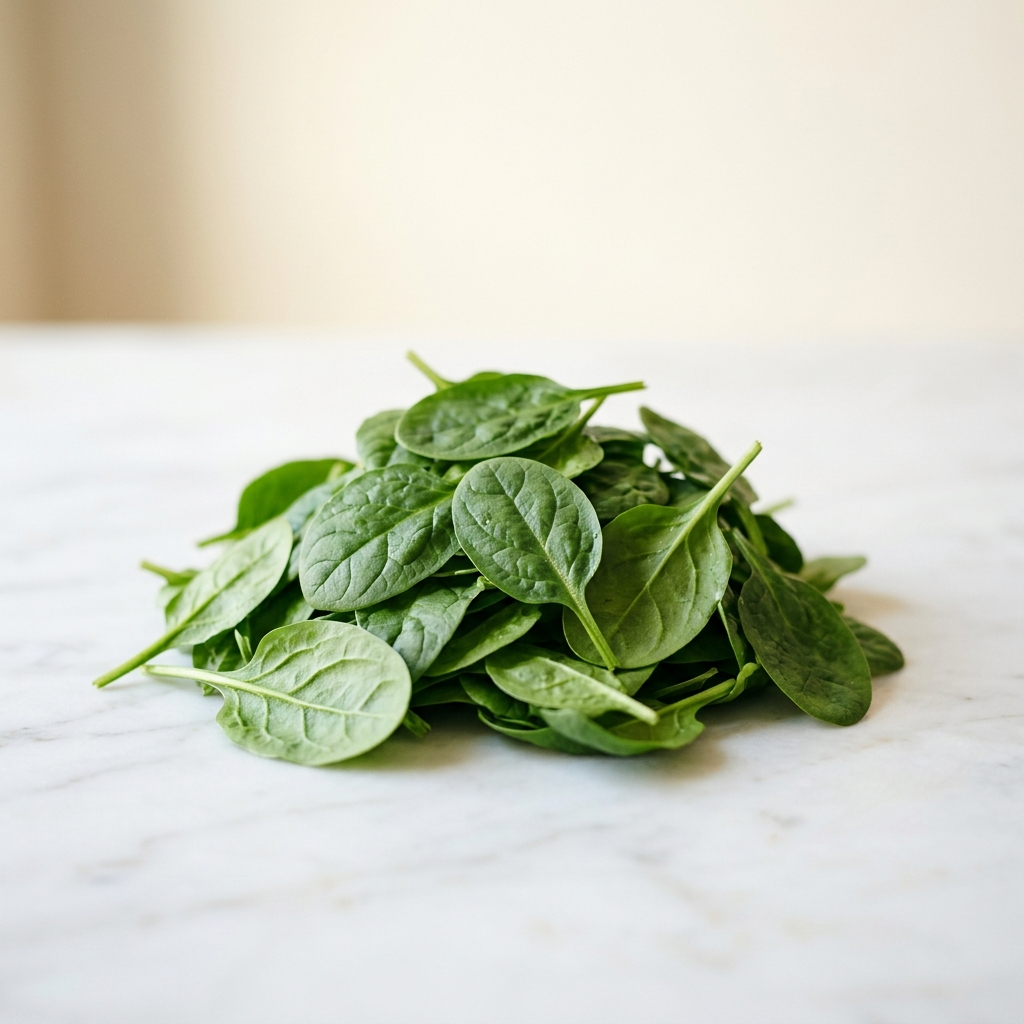 fresh spinach. Recovery juice ingredient