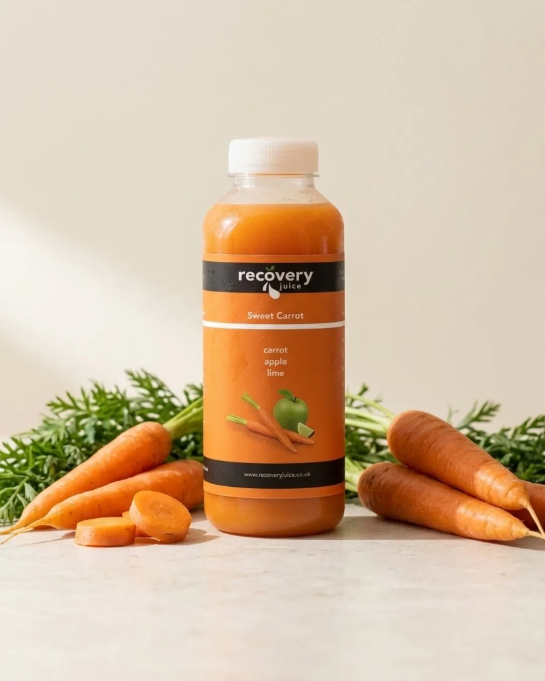 Recovery Juice Sweet Carrot cold-pressed carrot juice with fresh carrots