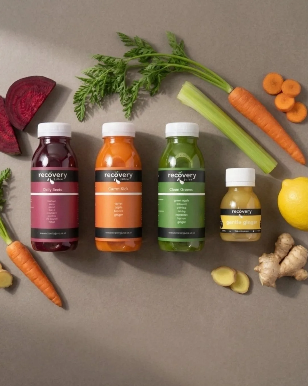 Recovery Juice cold-pressed juice range — find your juice quiz
