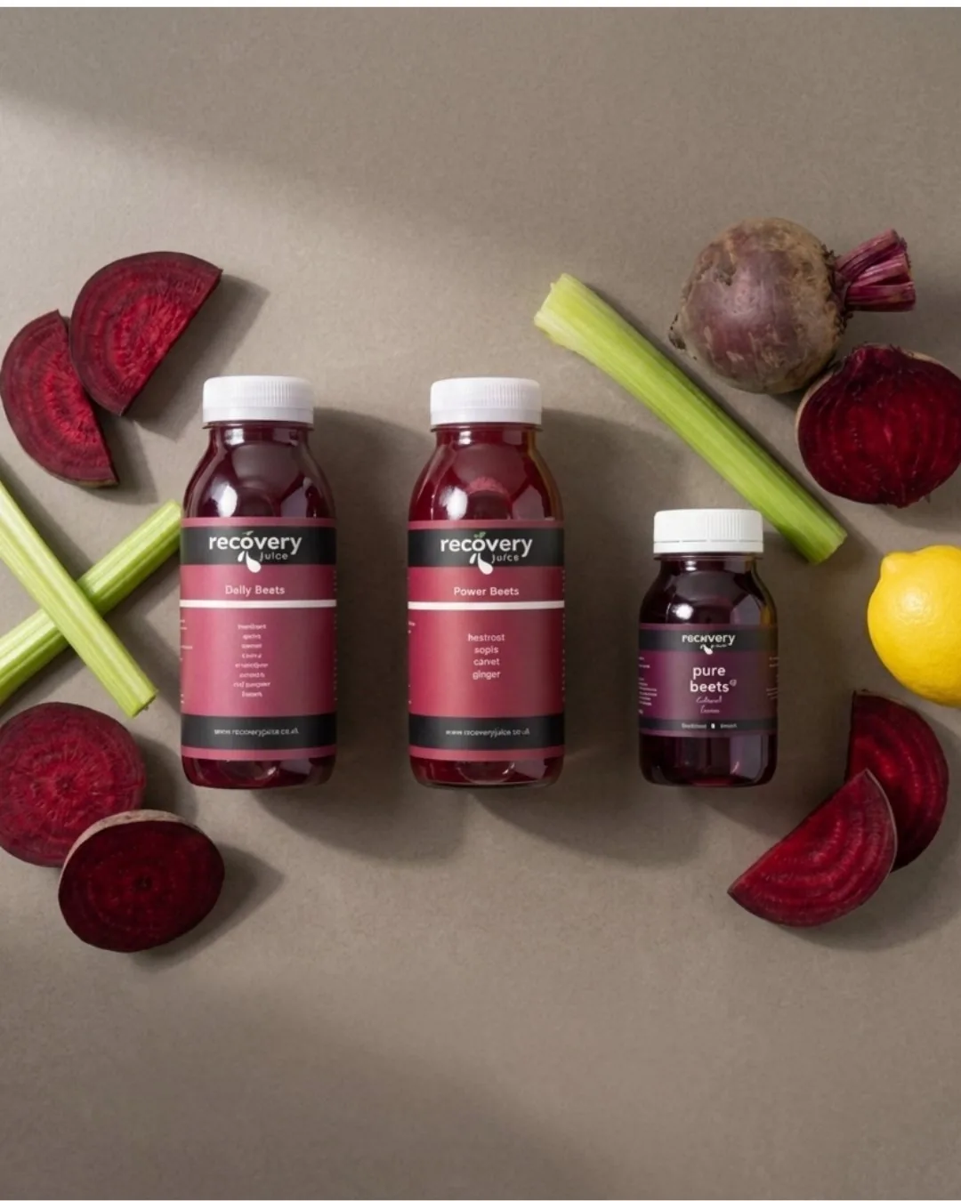 Recovery Juice cold-pressed beetroot and celery range